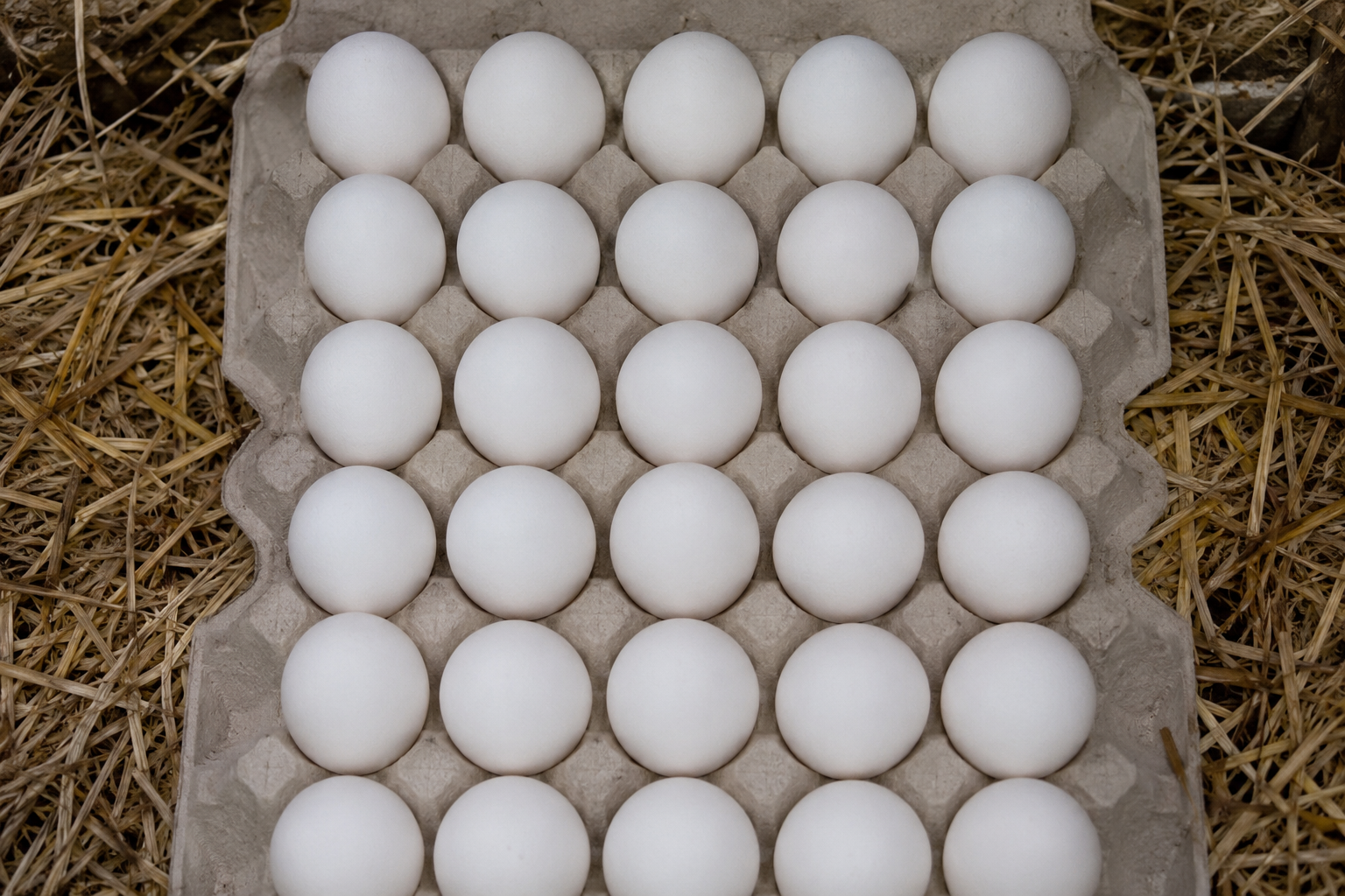 Weiße Eier der Lohmann White LSL